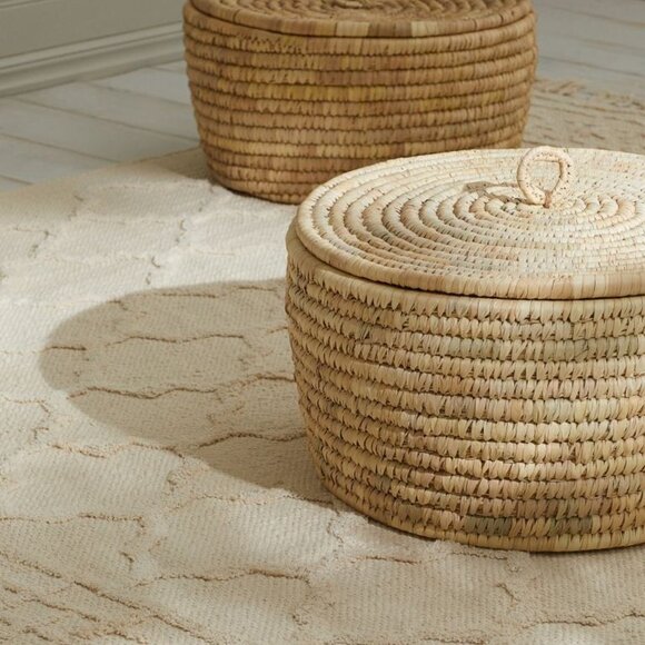 H&M Home Rectangular Tasseled Rug Light Beige 28X55 - Picture 1 of 7